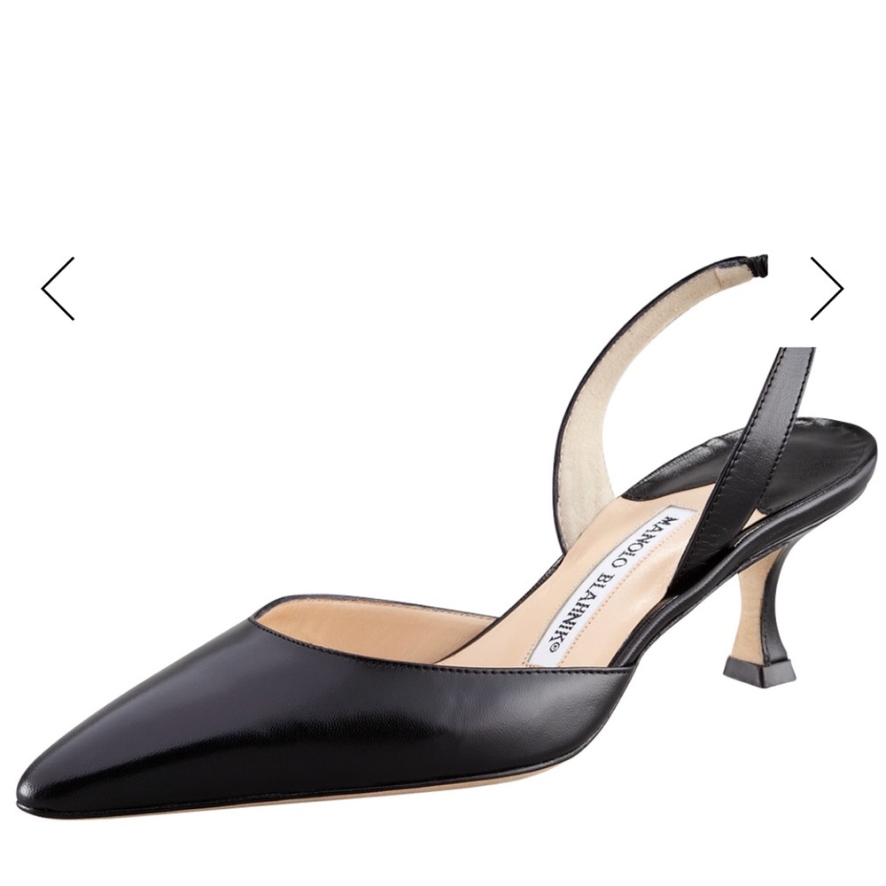 Manolo Blahnik Carolyne Black Leather Pump